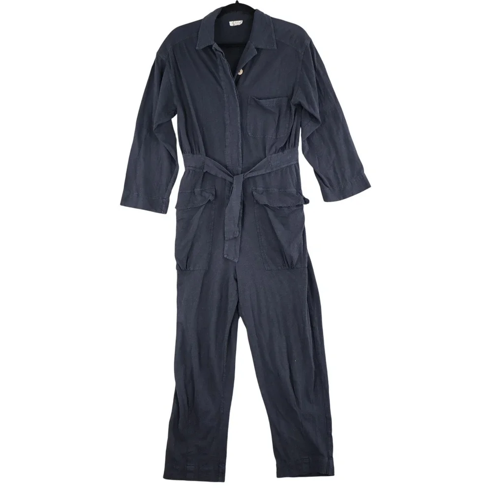 Intimately Free People Utility Jumpsuit Womens S Navy Casual Boho Bohemian Comfy